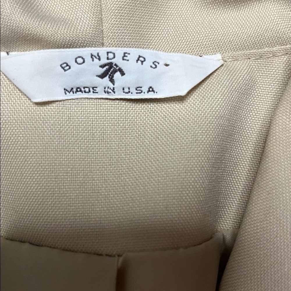 Vintage Bonders Women’s Cream and Tan Trench Coat size 10 - Picture 3 of 9